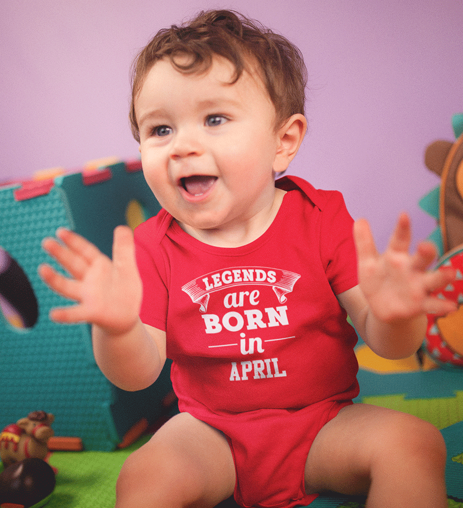 Legends are born in April Rompers for Baby Boy- FunkyTradition FunkyTradition