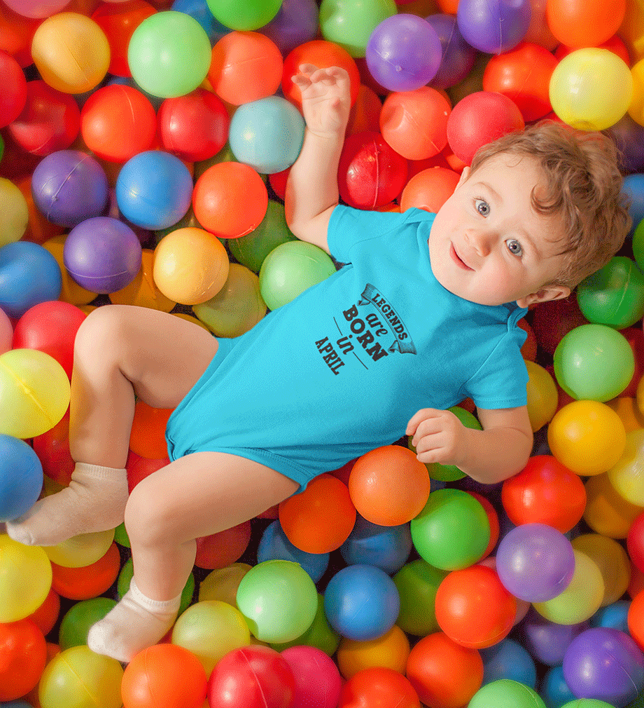 Legends are born in April Rompers for Baby Boy- FunkyTradition FunkyTradition