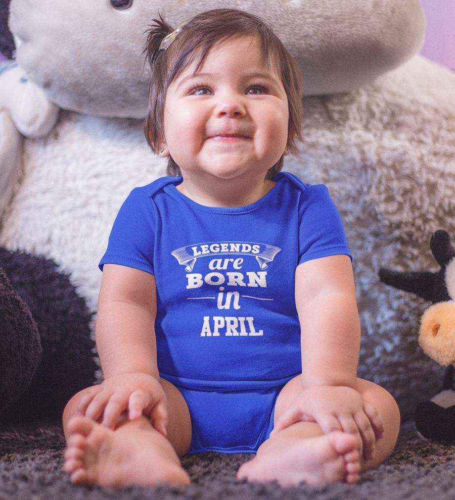 Legends are Born in April Rompers for Baby Girl- FunkyTradition FunkyTradition