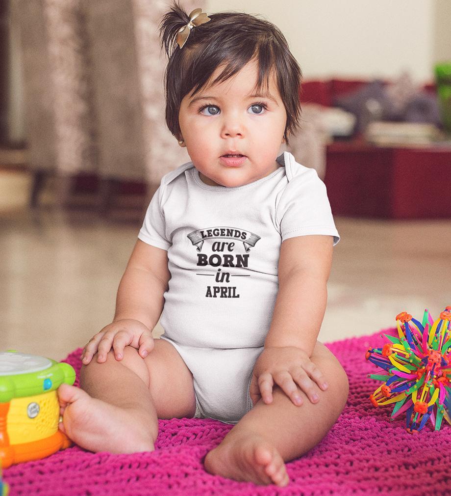 Legends are Born in April Rompers for Baby Girl- FunkyTradition FunkyTradition
