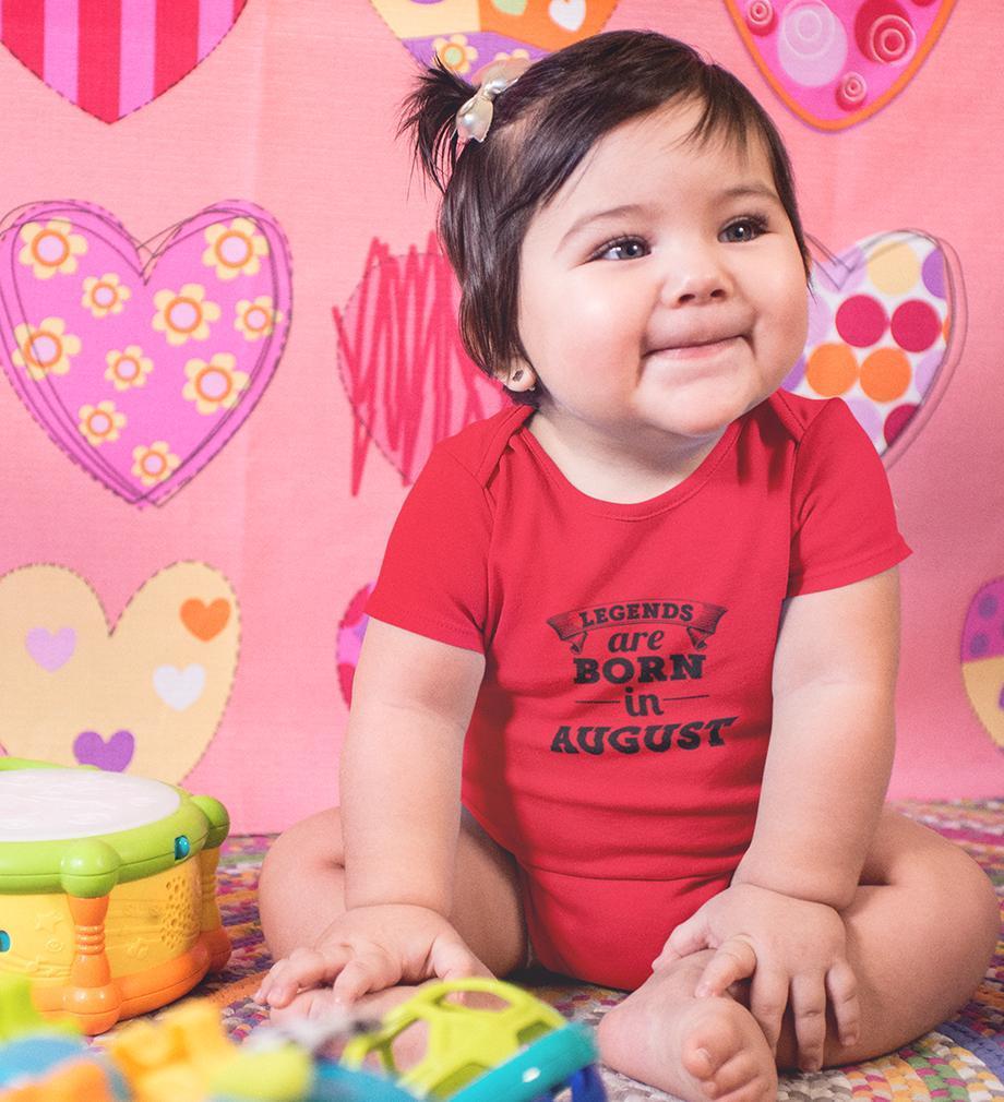 Legends are Born in August Rompers for Baby Girl- FunkyTradition FunkyTradition