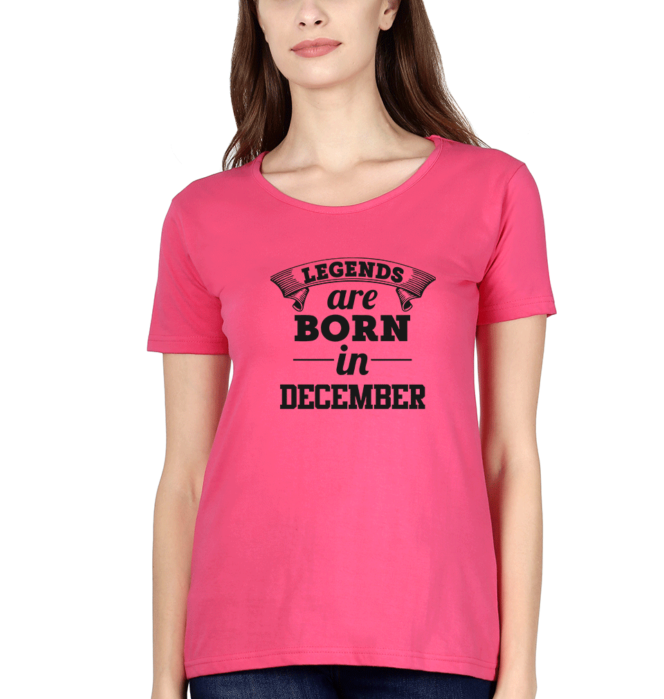 Legends are Born in December Womens Half Sleeves T-Shirts-FunkyTradition Half Sleeves T-Shirt FunkyTradition