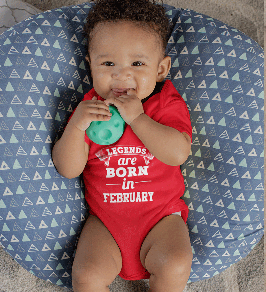 Legends are born in February Rompers for Baby Boy- FunkyTradition FunkyTradition