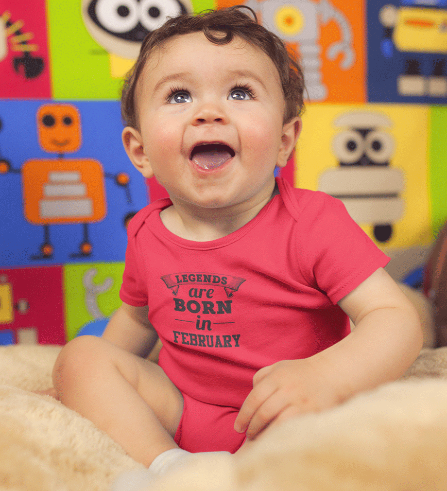 Legends are born in February Rompers for Baby Boy- FunkyTradition FunkyTradition