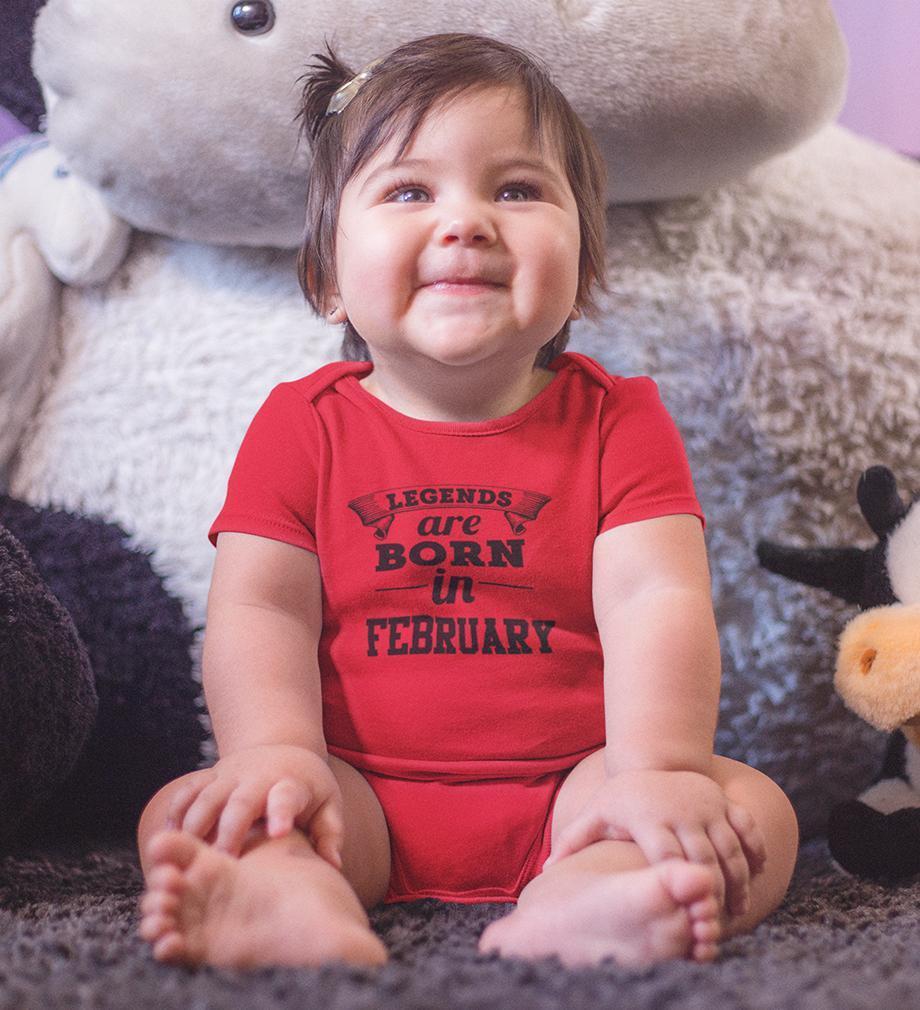 Legends are Born in February Rompers for Baby Girl- FunkyTradition FunkyTradition