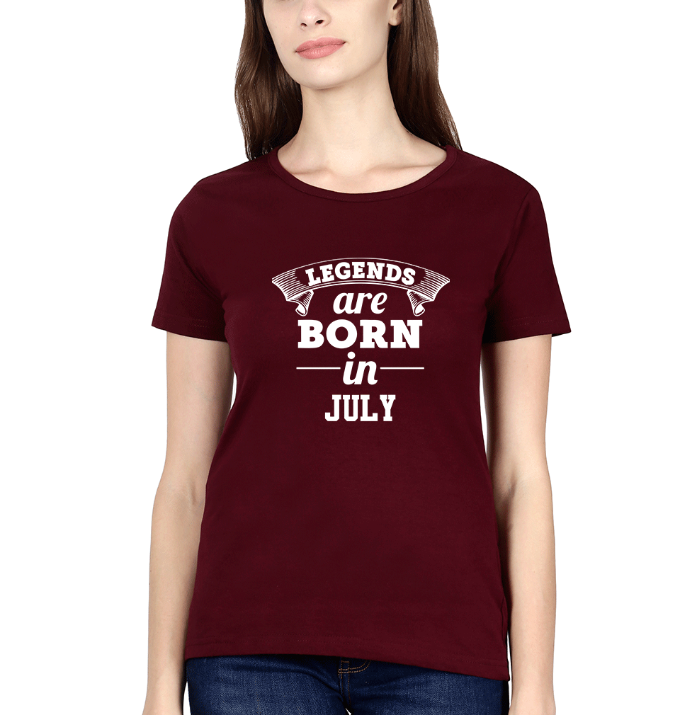Legends are Born in July Womens Half Sleeves T-Shirts-FunkyTradition Half Sleeves T-Shirt FunkyTradition