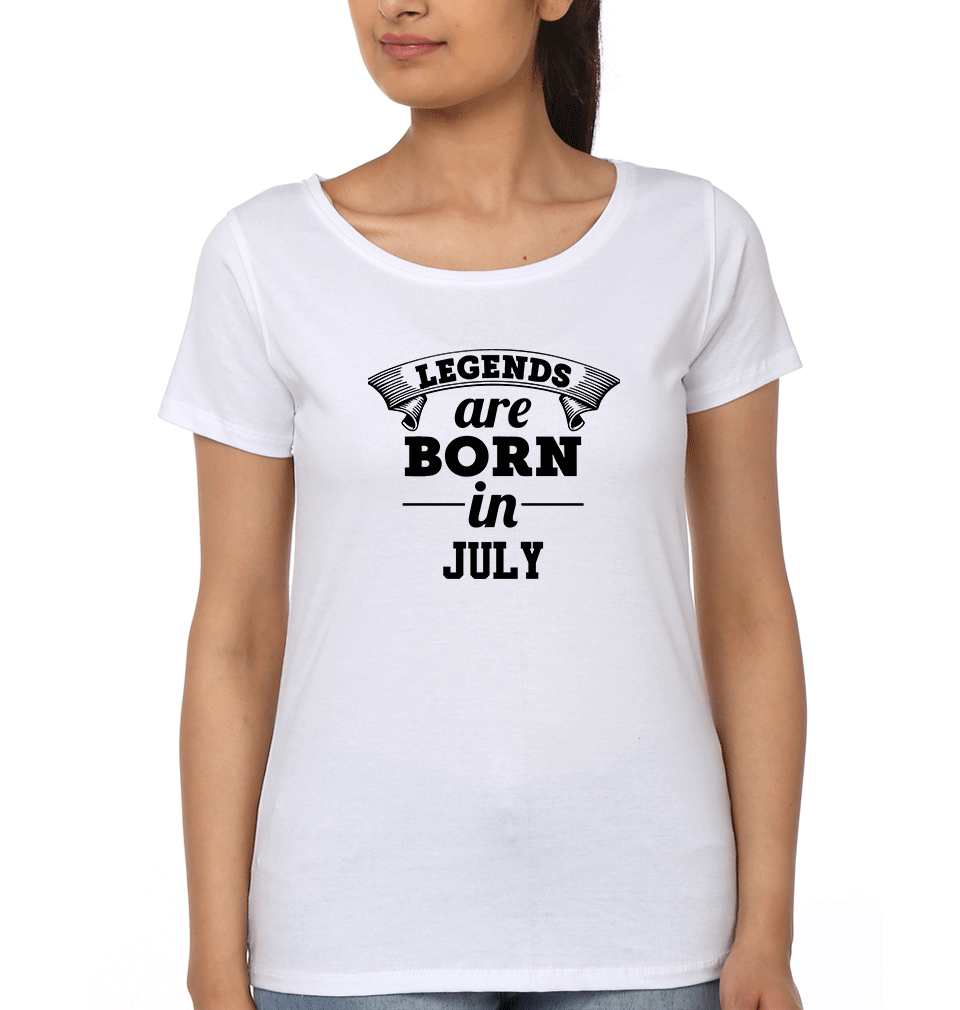 Legends are Born in July Womens Half Sleeves T-Shirts-FunkyTradition Half Sleeves T-Shirt FunkyTradition
