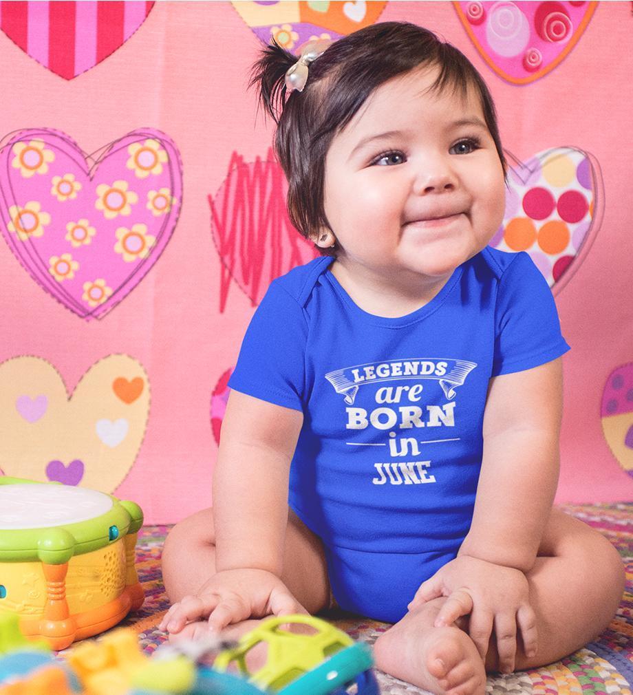 Legends are Born in June Rompers for Baby Girl- FunkyTradition FunkyTradition