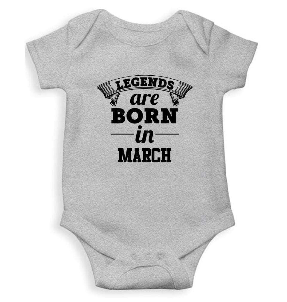 Legends are born in March Rompers for Baby Boy- FunkyTradition FunkyTradition