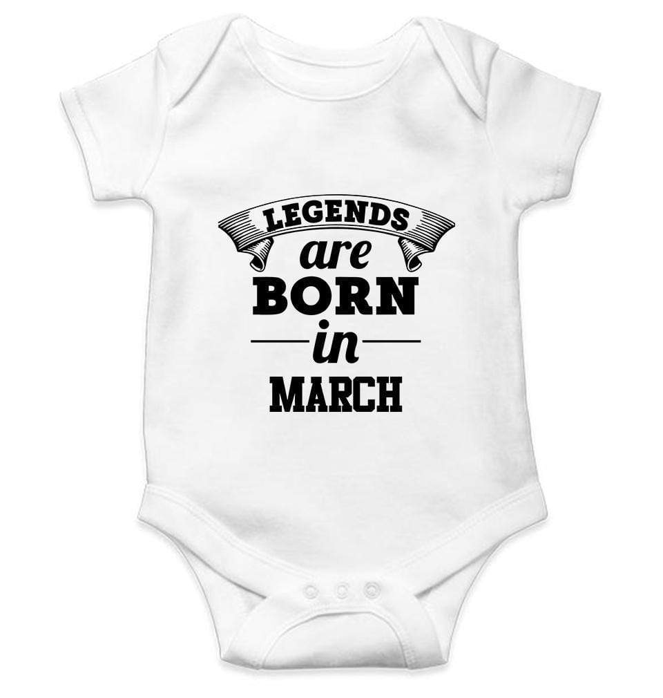 Legends are Born in March Rompers for Baby Girl- FunkyTradition FunkyTradition