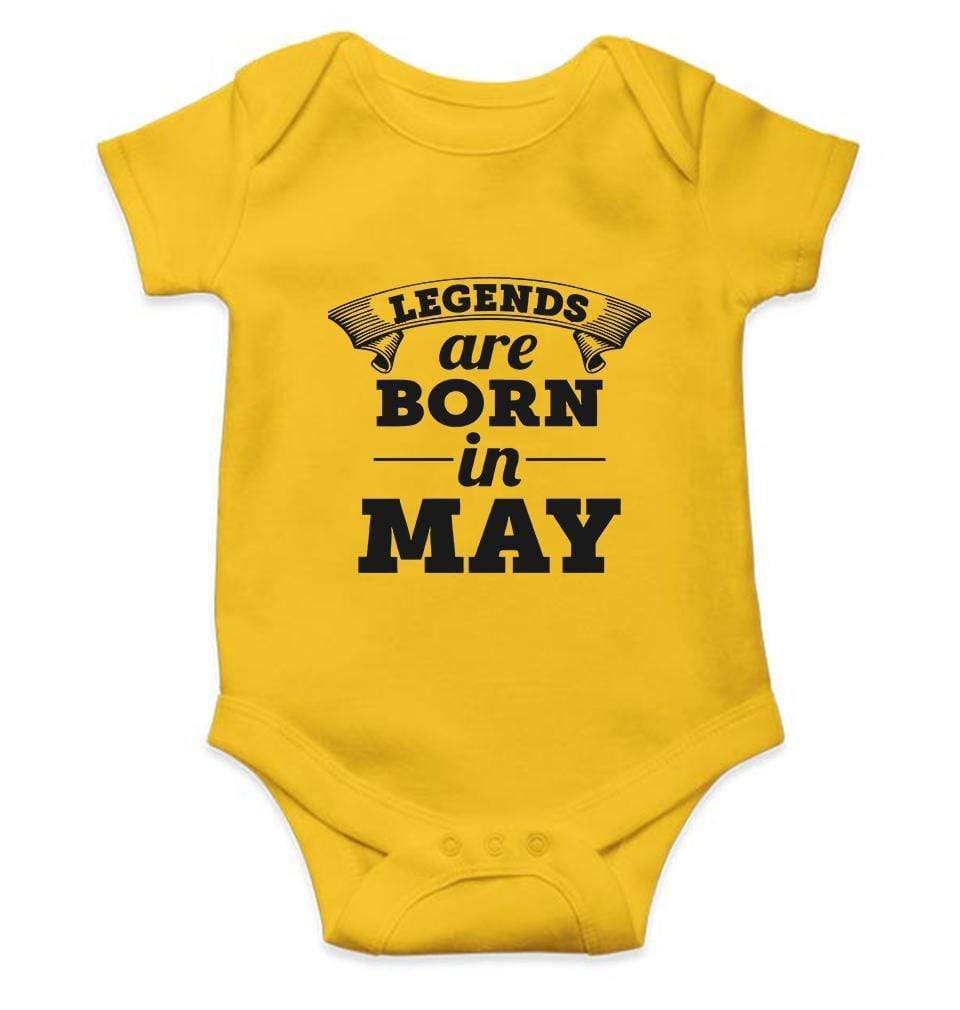 Legends are born in May Rompers for Baby Boy- FunkyTradition FunkyTradition