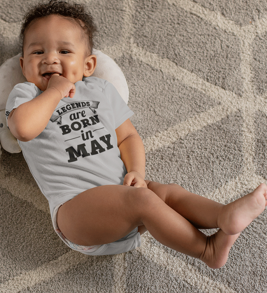 Legends are born in May Rompers for Baby Boy- FunkyTradition FunkyTradition