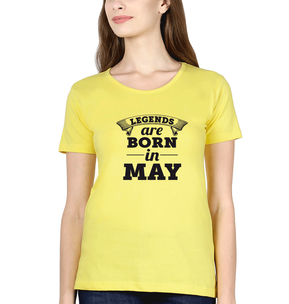 Legends are Born in May Womens Half Sleeves T-Shirts-FunkyTradition Half Sleeves T-Shirt FunkyTradition