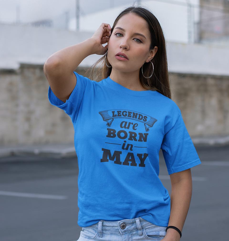 Legends are Born in May Womens Half Sleeves T-Shirts-FunkyTradition Half Sleeves T-Shirt FunkyTradition
