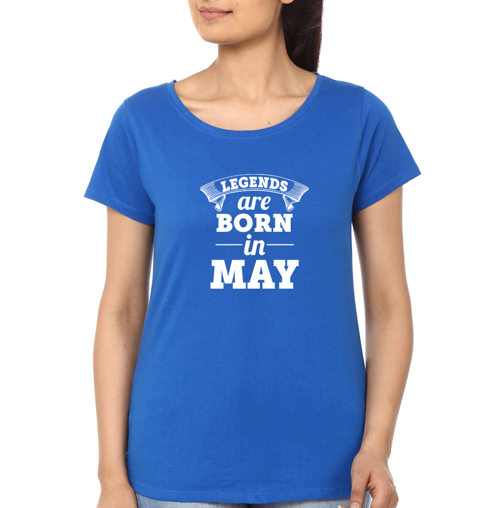 Legends are Born in May Womens Half Sleeves T-Shirts-FunkyTradition Half Sleeves T-Shirt FunkyTradition