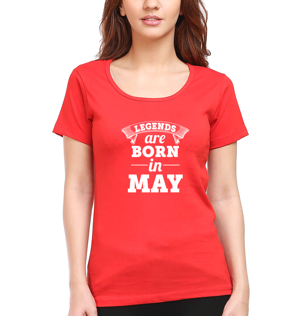 Legends are Born in May Womens Half Sleeves T-Shirts-FunkyTradition Half Sleeves T-Shirt FunkyTradition