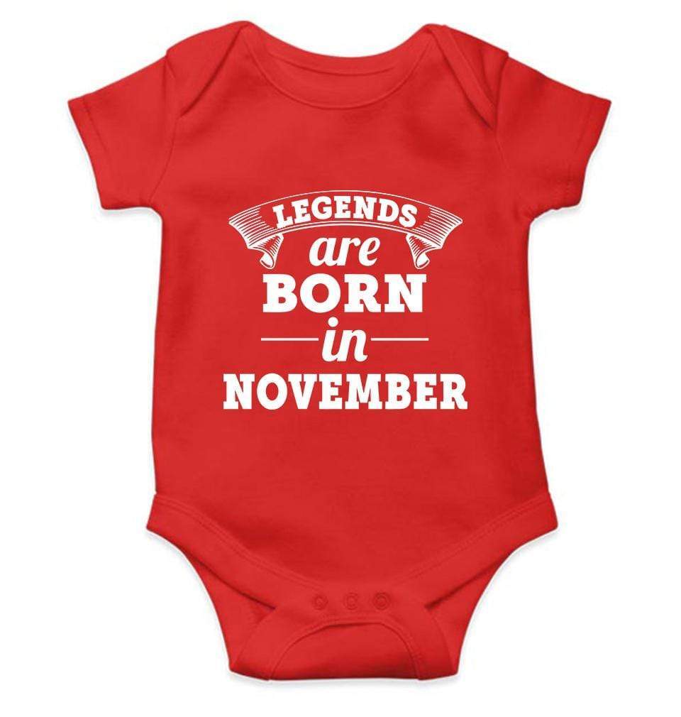 Legends are Born in November Rompers for Baby Girl- FunkyTradition FunkyTradition