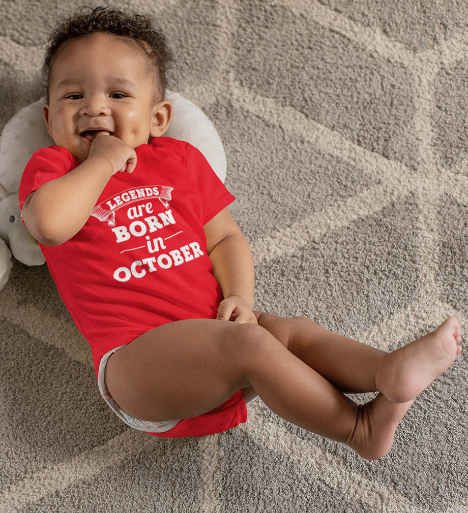 Legends are born in October Rompers for Baby Boy- FunkyTradition FunkyTradition