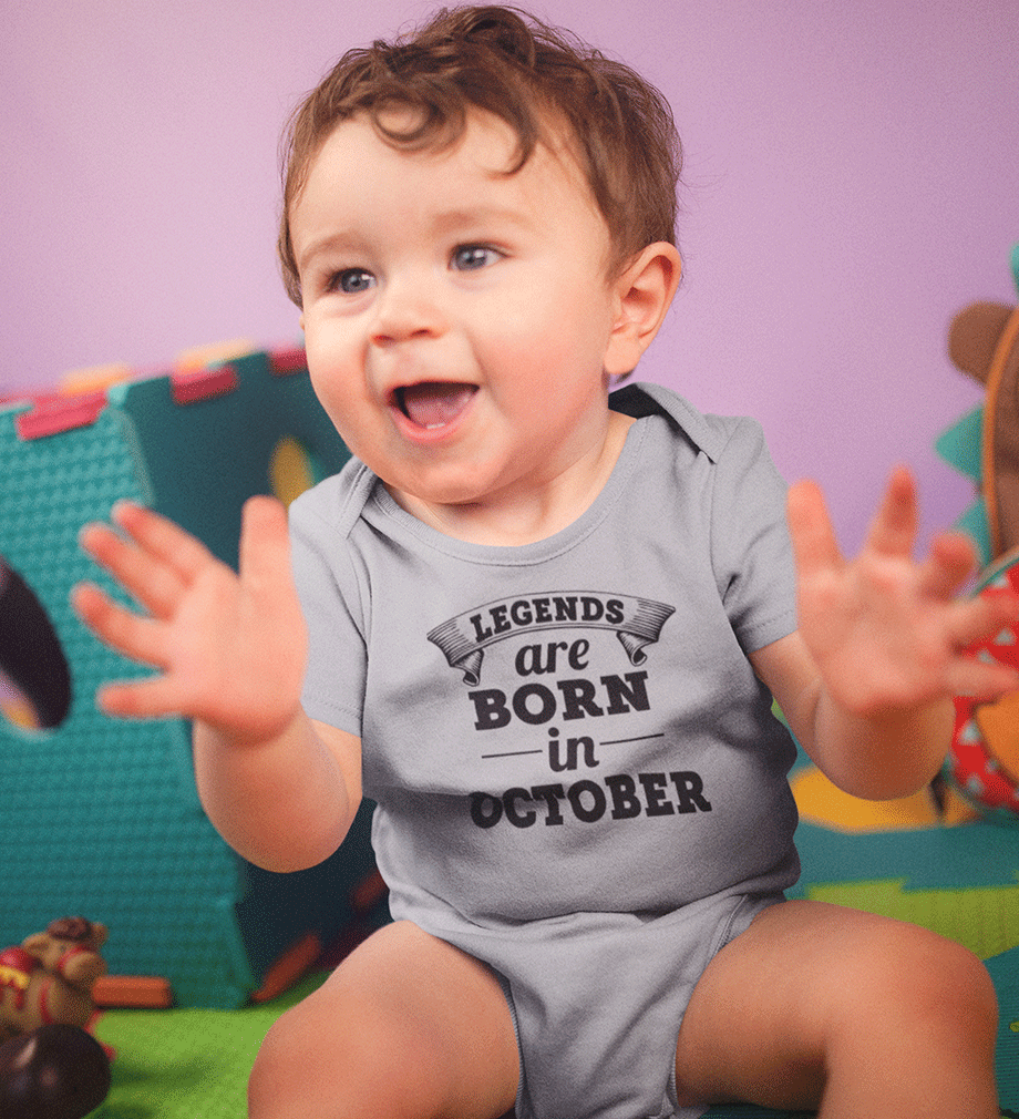 Legends are born in October Rompers for Baby Boy- FunkyTradition FunkyTradition