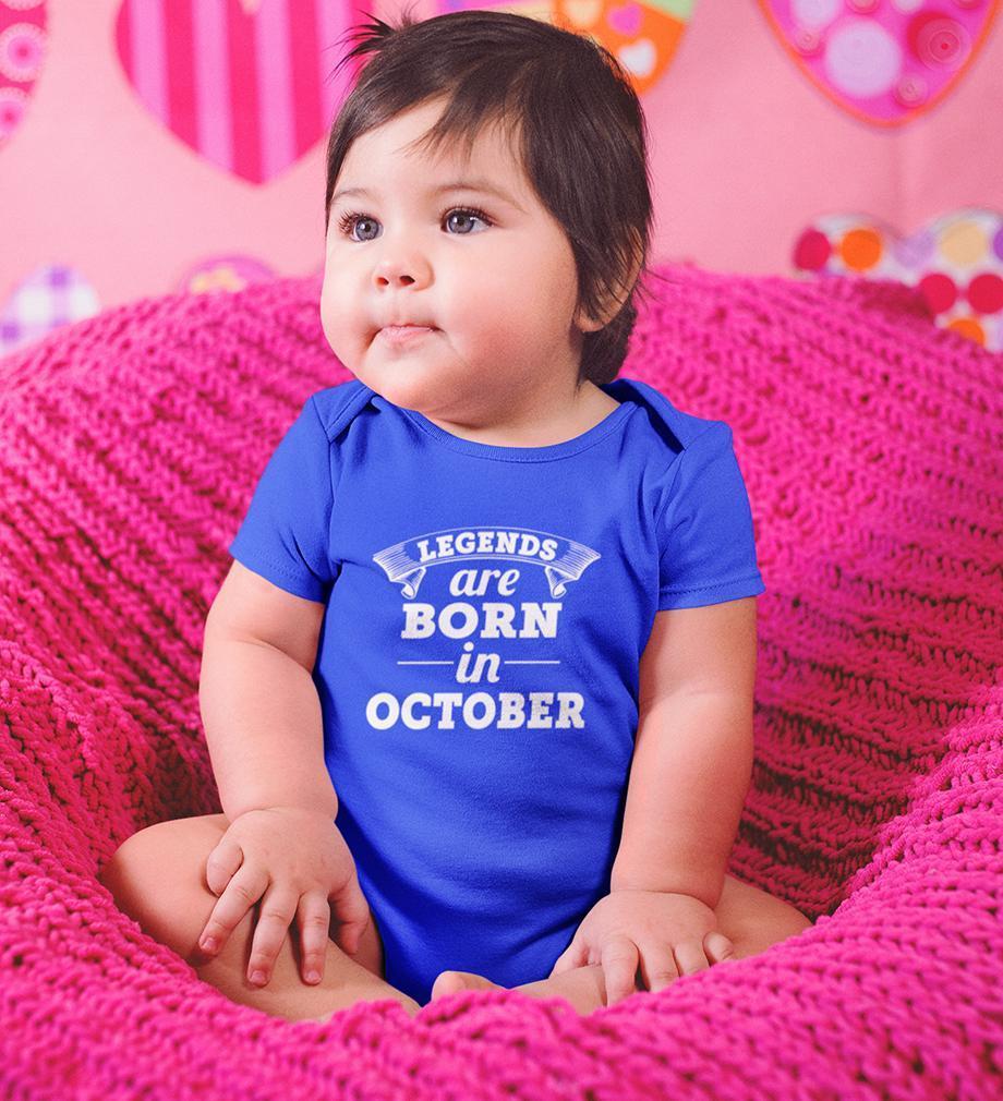 Legends are Born in October Rompers for Baby Girl- FunkyTradition FunkyTradition