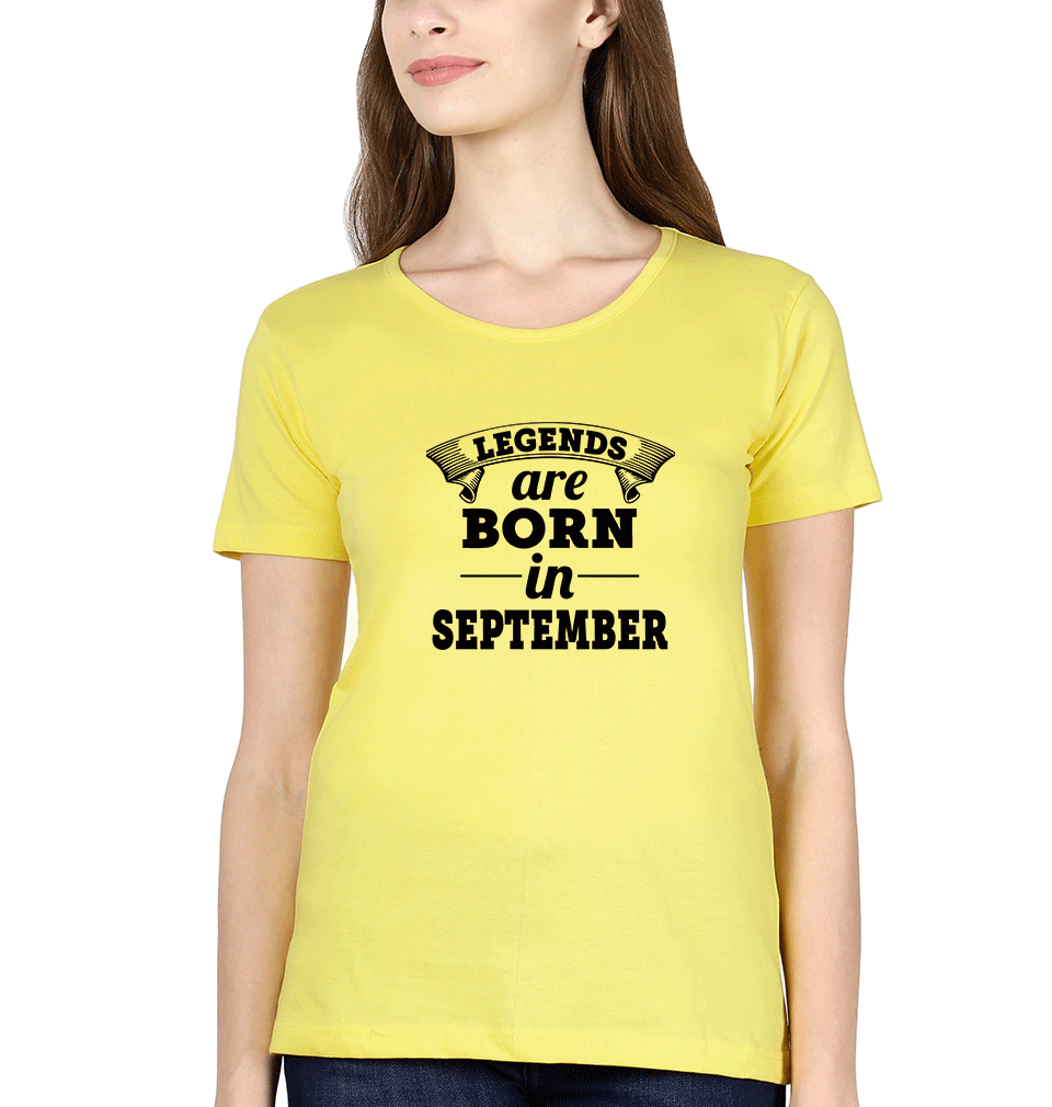 Legends are born in September Womens Half Sleeves T-Shirts-FunkyTradition Half Sleeves T-Shirt FunkyTradition