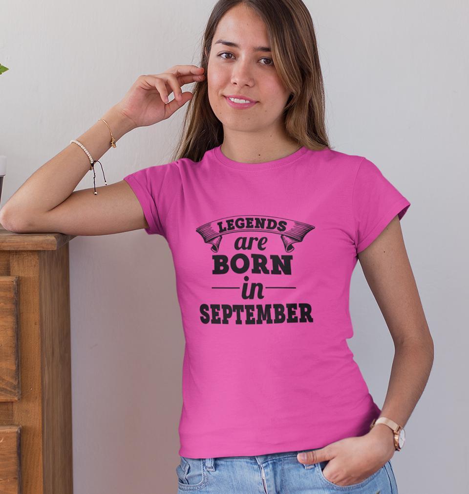 Legends are born in september Womens Half Sleeves T-Shirts-FunkyTradition Half Sleeves T-Shirt FunkyTradition