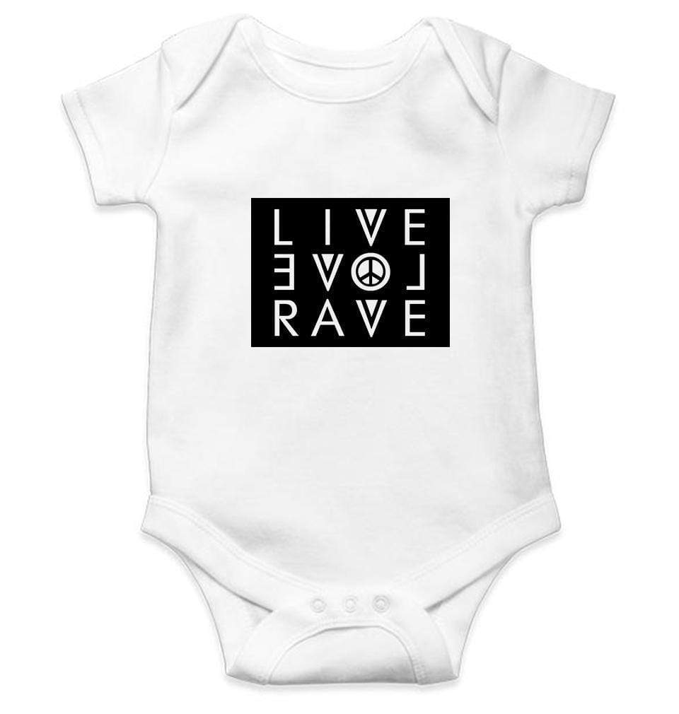 Live Love Rave Rompers for Baby Boy- FunkyTradition FunkyTradition
