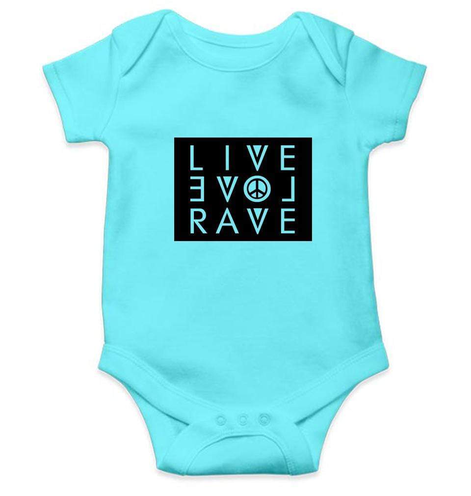 Live Love Rave Rompers for Baby Boy- FunkyTradition FunkyTradition