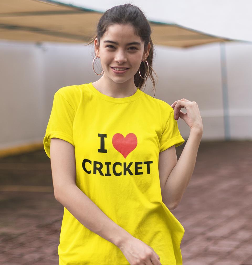 Love Cricket Womens Half Sleeves T-Shirts-FunkyTradition Half Sleeves T-Shirt FunkyTradition