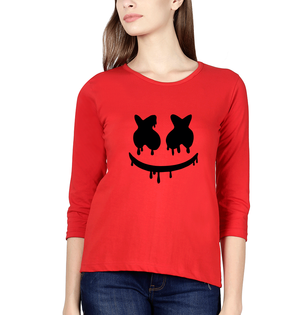 Marshmello Womens Full Sleeves T-Shirts-FunkyTradition Half Sleeves T-Shirt FunkyTradition