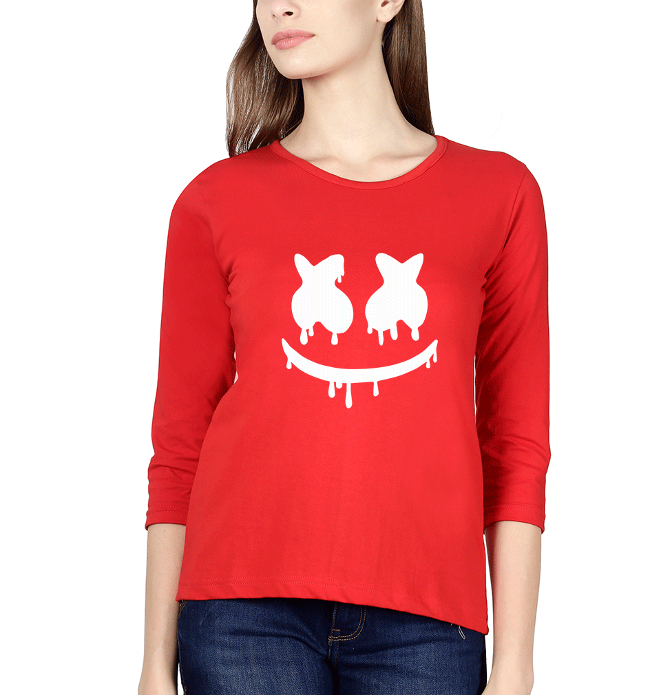 Marshmello Womens Full Sleeves T-Shirts-FunkyTradition Half Sleeves T-Shirt FunkyTradition