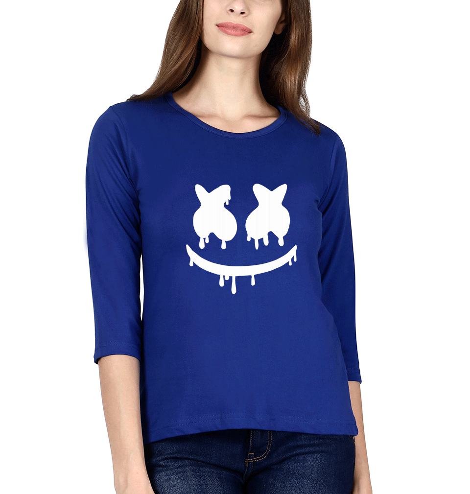 Marshmello Womens Full Sleeves T-Shirts-FunkyTradition Half Sleeves T-Shirt FunkyTradition