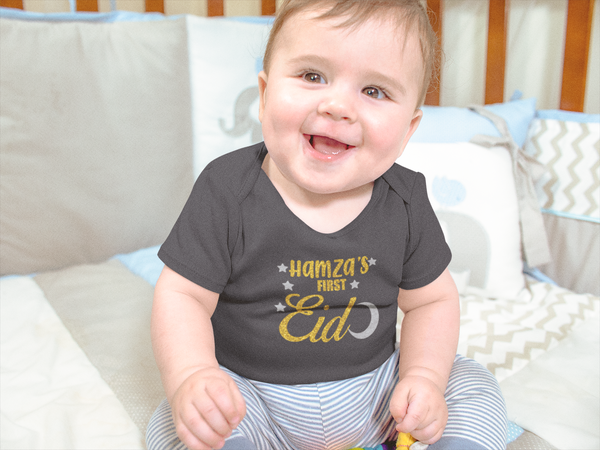 1st Eid Custom Name Rompers for Baby Boy- FashionRazor