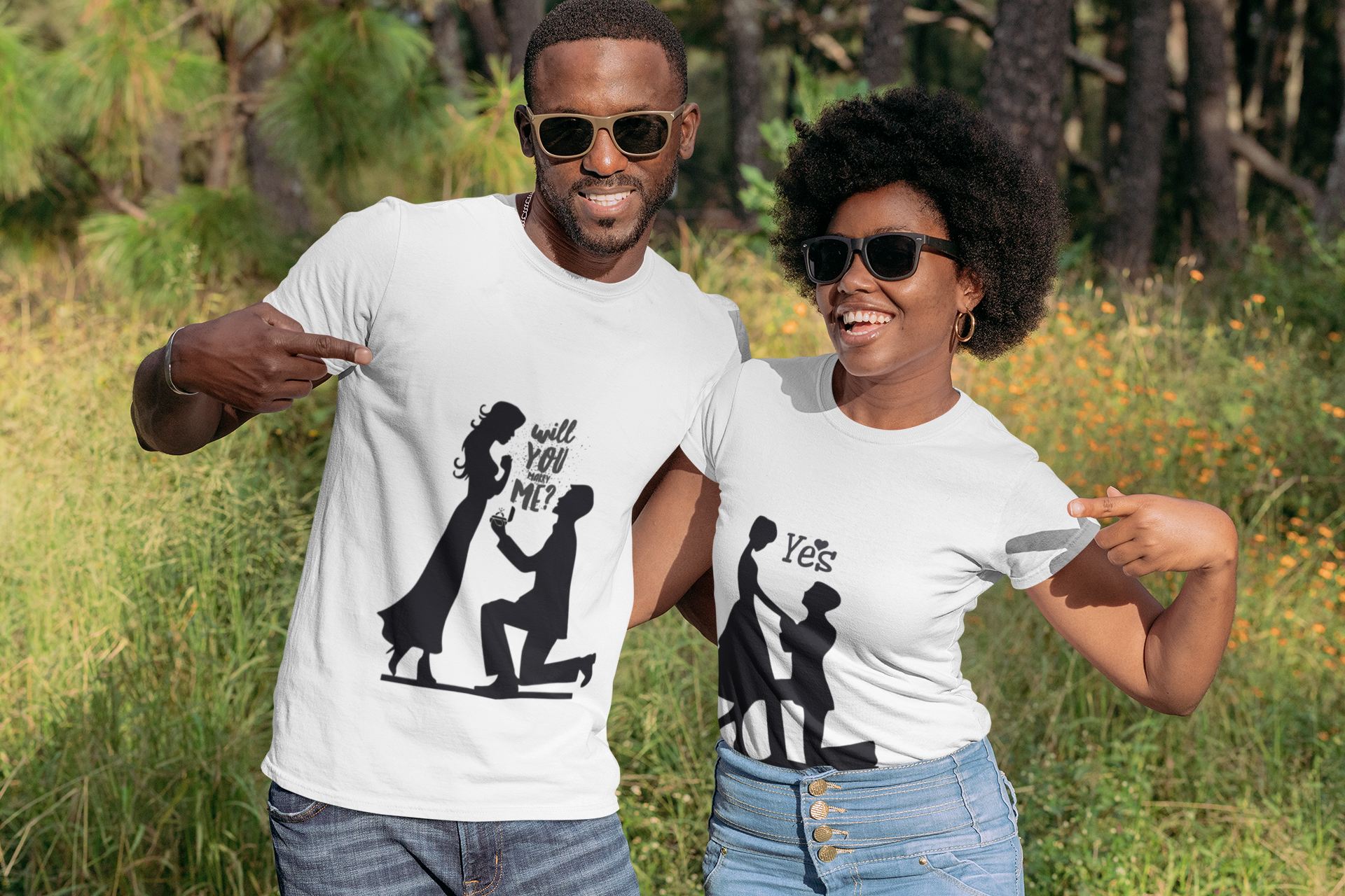 Will you marry me Couple Pre Wedding Photoshoot Half Sleeves T