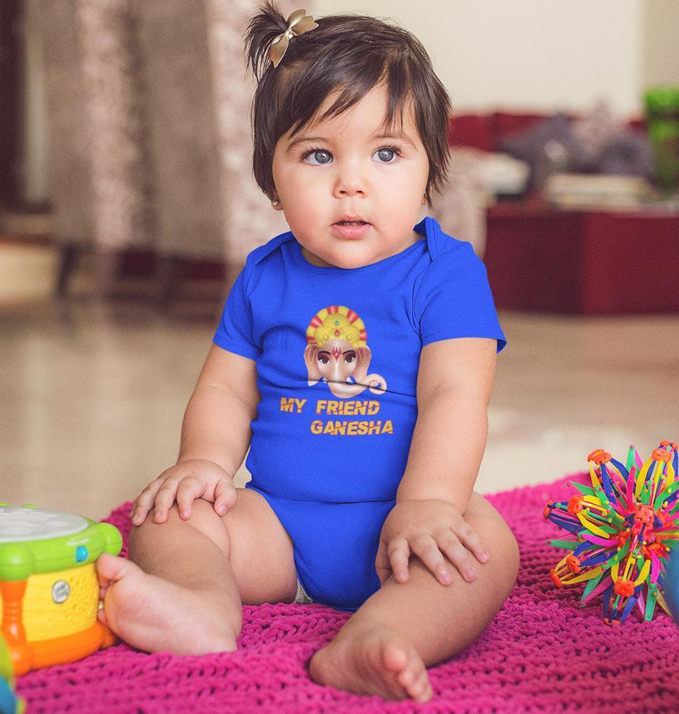 My Friend Ganesha Rompers for Baby Girl- FunkyTradition FunkyTradition