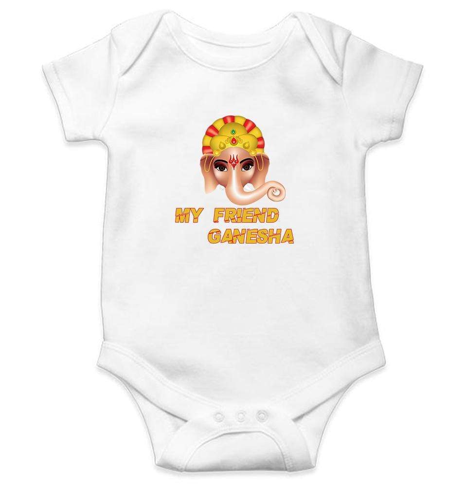My Friend Ganesha Rompers for Baby Girl- FunkyTradition FunkyTradition