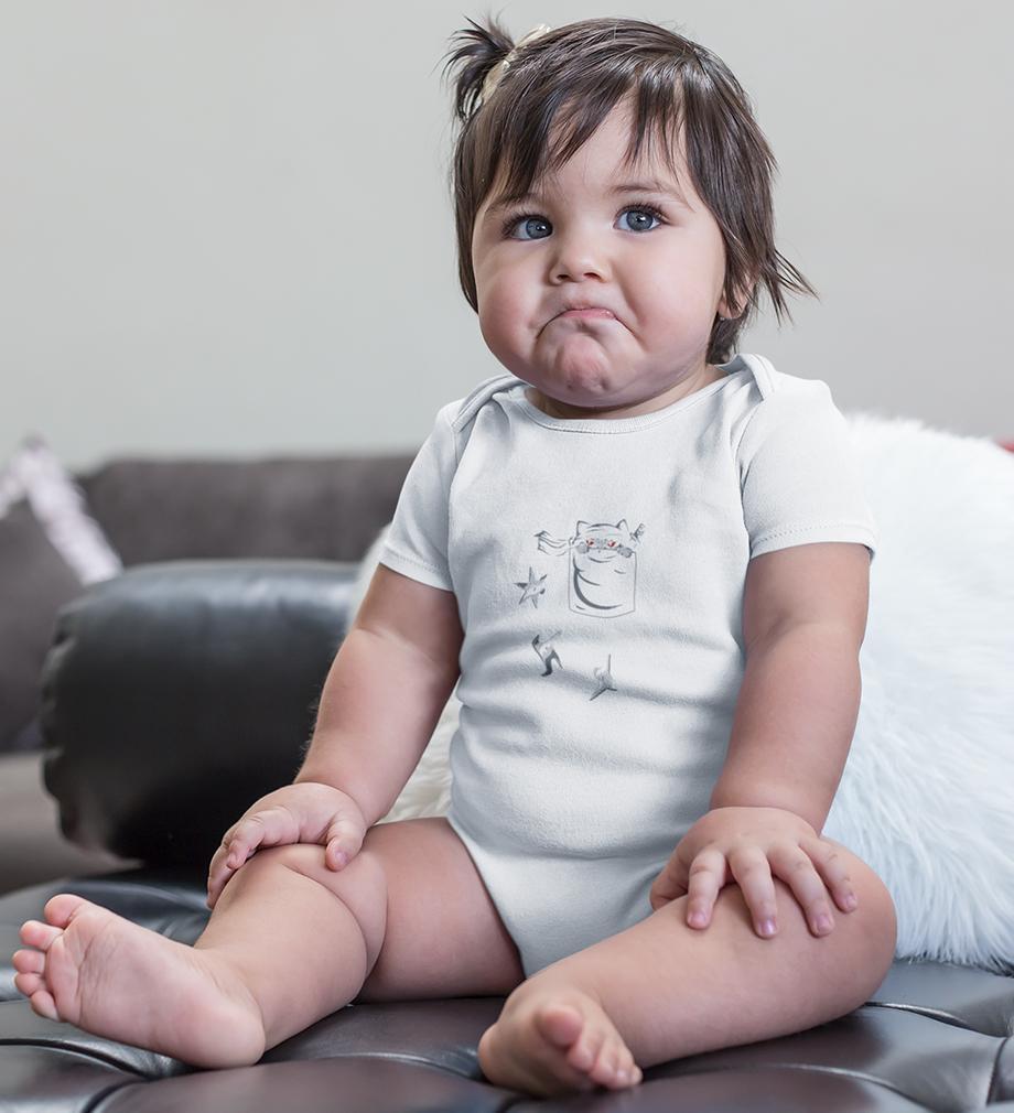 Ninja Cat Abstract Rompers for Baby Girl- FunkyTradition FunkyTradition