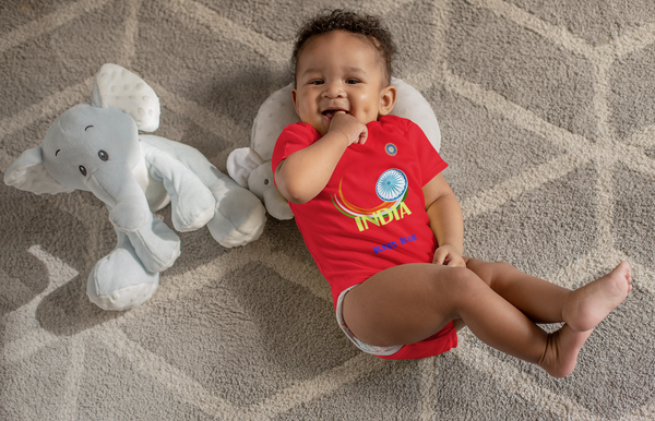 India Bleed Blue World Cup Cricket Rompers for Baby Boy- FashionRazor