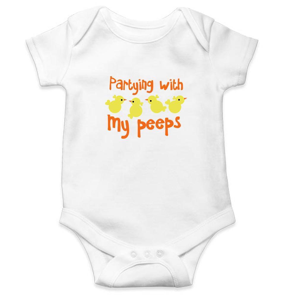 Partying With My Peeps Rompers for Baby Girl- FunkyTradition FunkyTradition
