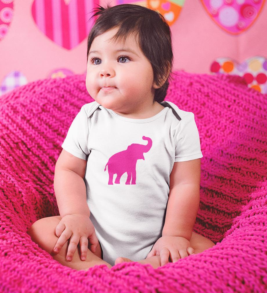 Pink Elephant Abstract Rompers for Baby Girl- FunkyTradition FunkyTradition