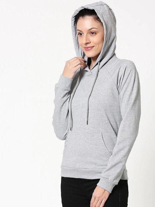 Plain Grey Hoodie Sweatshirt for Women -FunkyTeesClub - Funky Tees Club