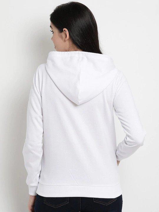 Plain White Hoodie Sweatshirt for Women -FunkyTeesClub - Funky Tees Club