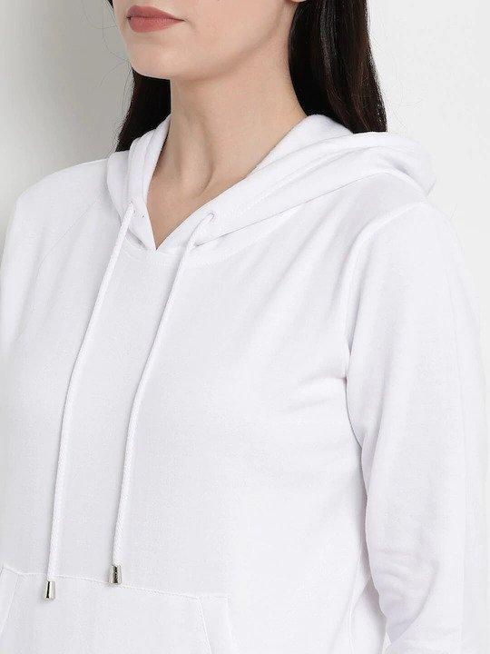 Plain White Hoodie Sweatshirt for Women -FunkyTeesClub - Funky Tees Club