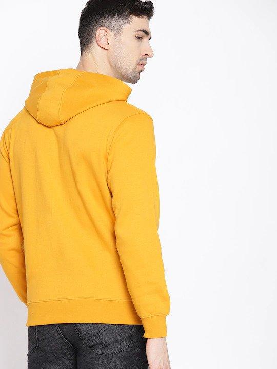 Plain Yellow Hoodie Sweatshirt for Men -FunkyTeesClub - Funky Tees Club