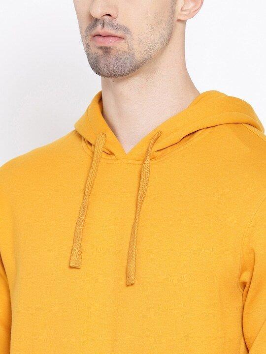 Plain Yellow Hoodie Sweatshirt for Men -FunkyTeesClub - Funky Tees Club