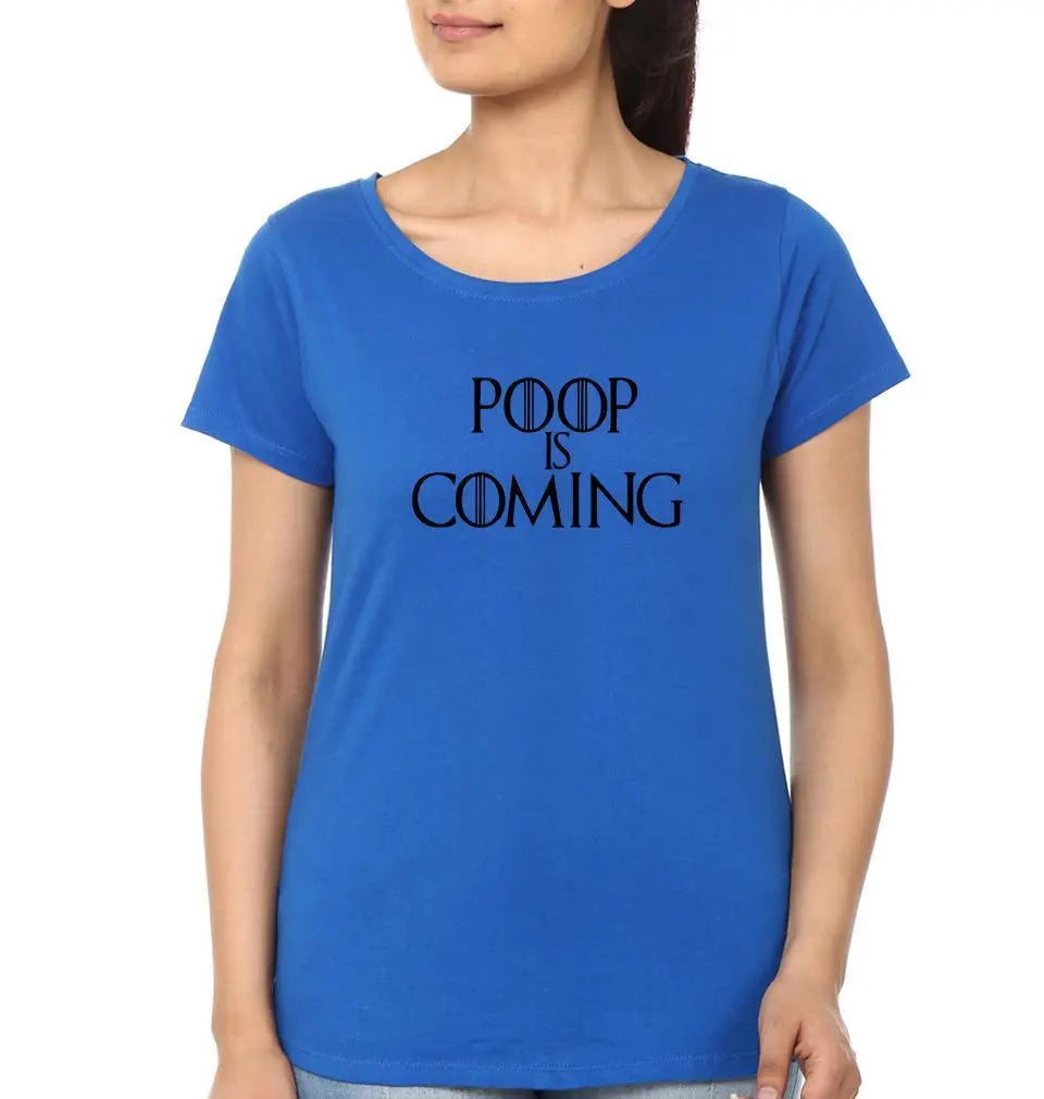 Poop Is Coming Womens Half Sleeves T-Shirts-FunkyTradition Half Sleeves T-Shirt FunkyTradition