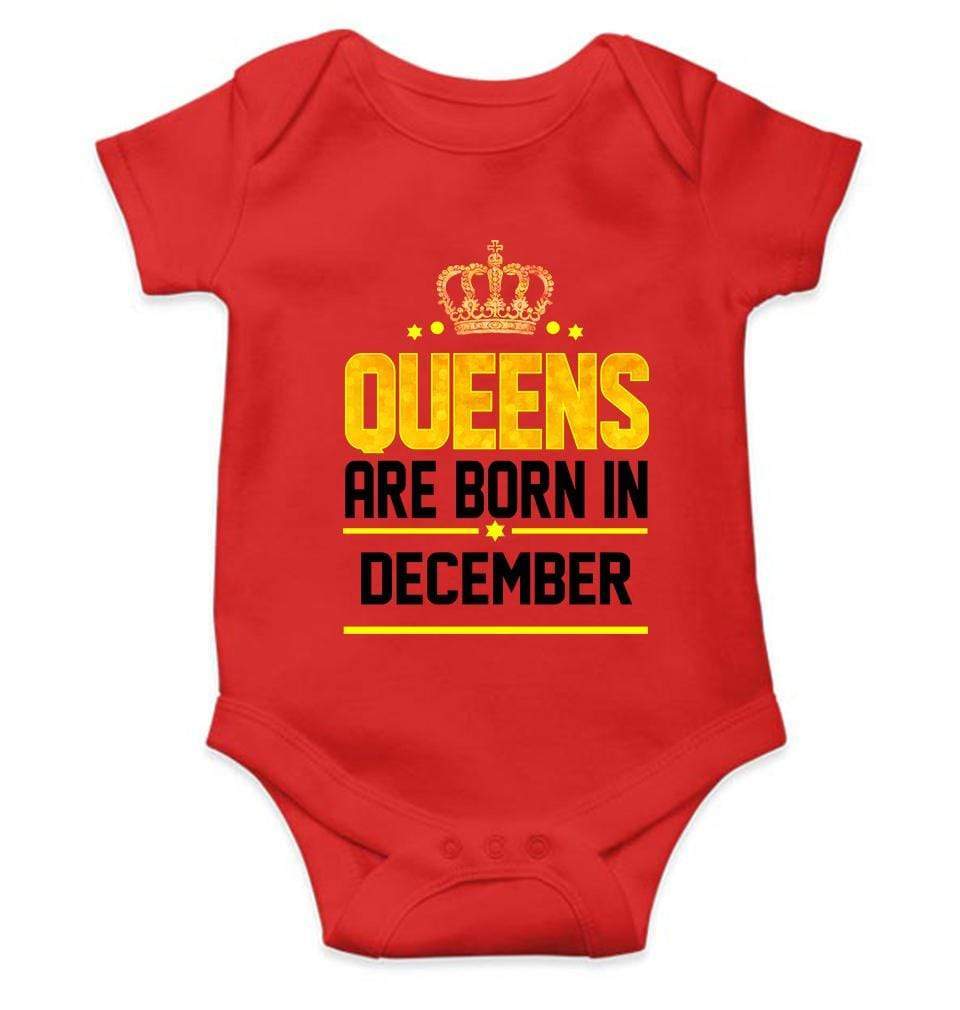 Queens Are Born In December Rompers for Baby Girl- FunkyTradition FunkyTradition