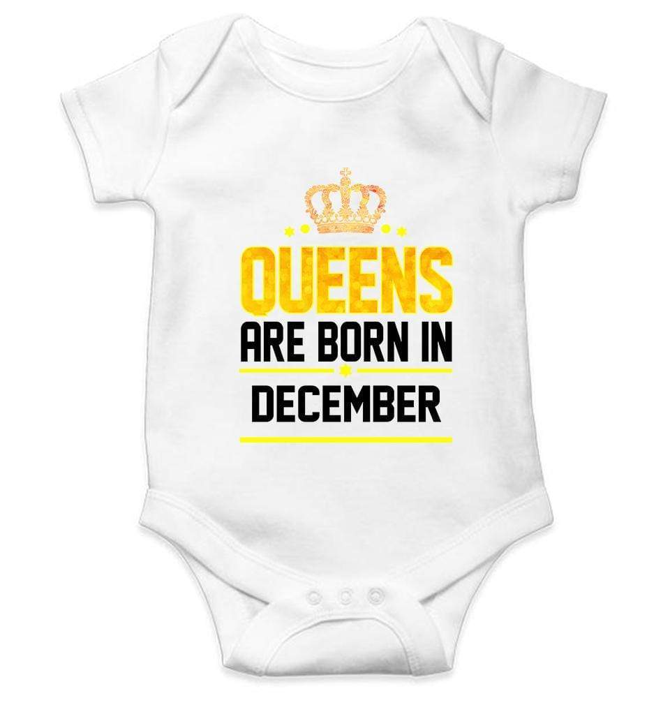 Queens Are Born In December Rompers for Baby Girl- FunkyTradition FunkyTradition