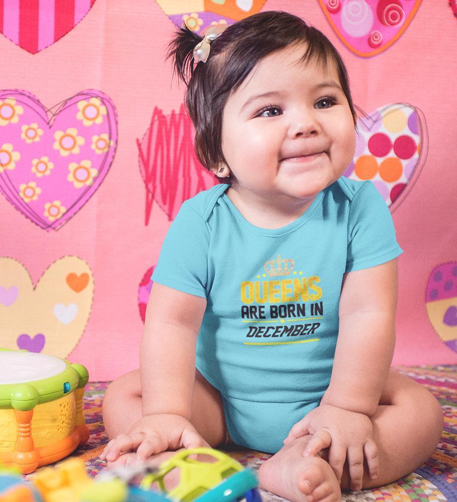 Queens Are Born In December Rompers for Baby Girl- FunkyTradition FunkyTradition