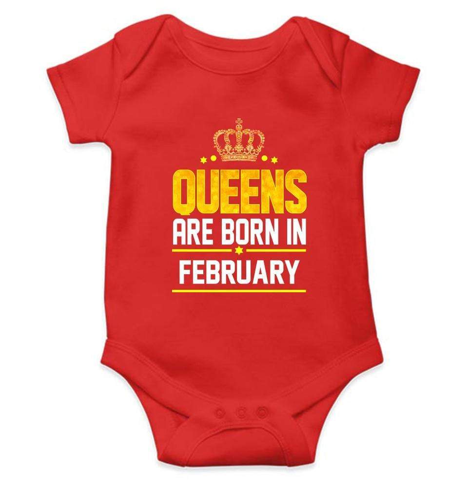 Queens Are Born In February Rompers for Baby Girl- FunkyTradition FunkyTradition